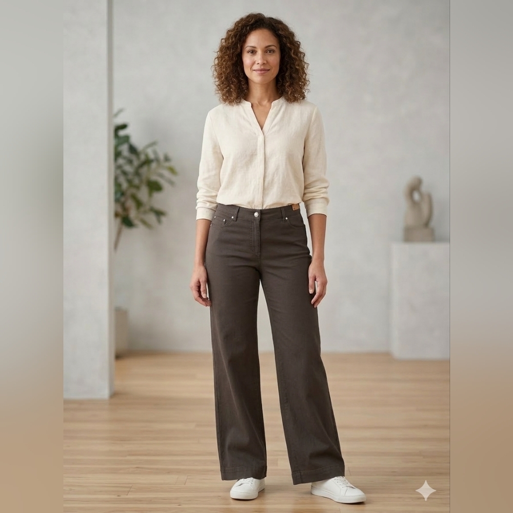 NEW Chico’s Womens Chelsea Cotton Pacie Regular Pants Alamo Brown Size 3.5 XL